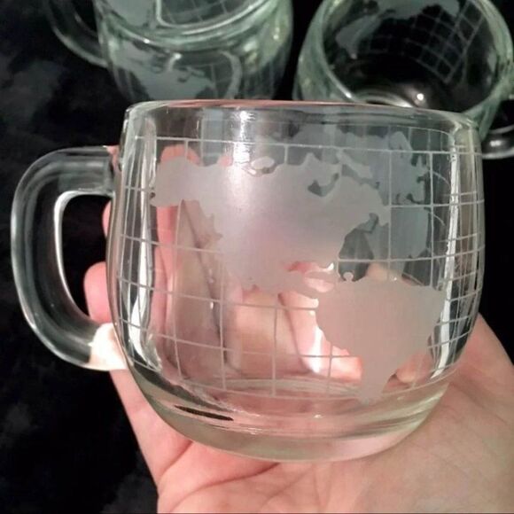 Vintage Nescafe World Map Coffee Mugs (Set Of 4) - Picture 4 of 5